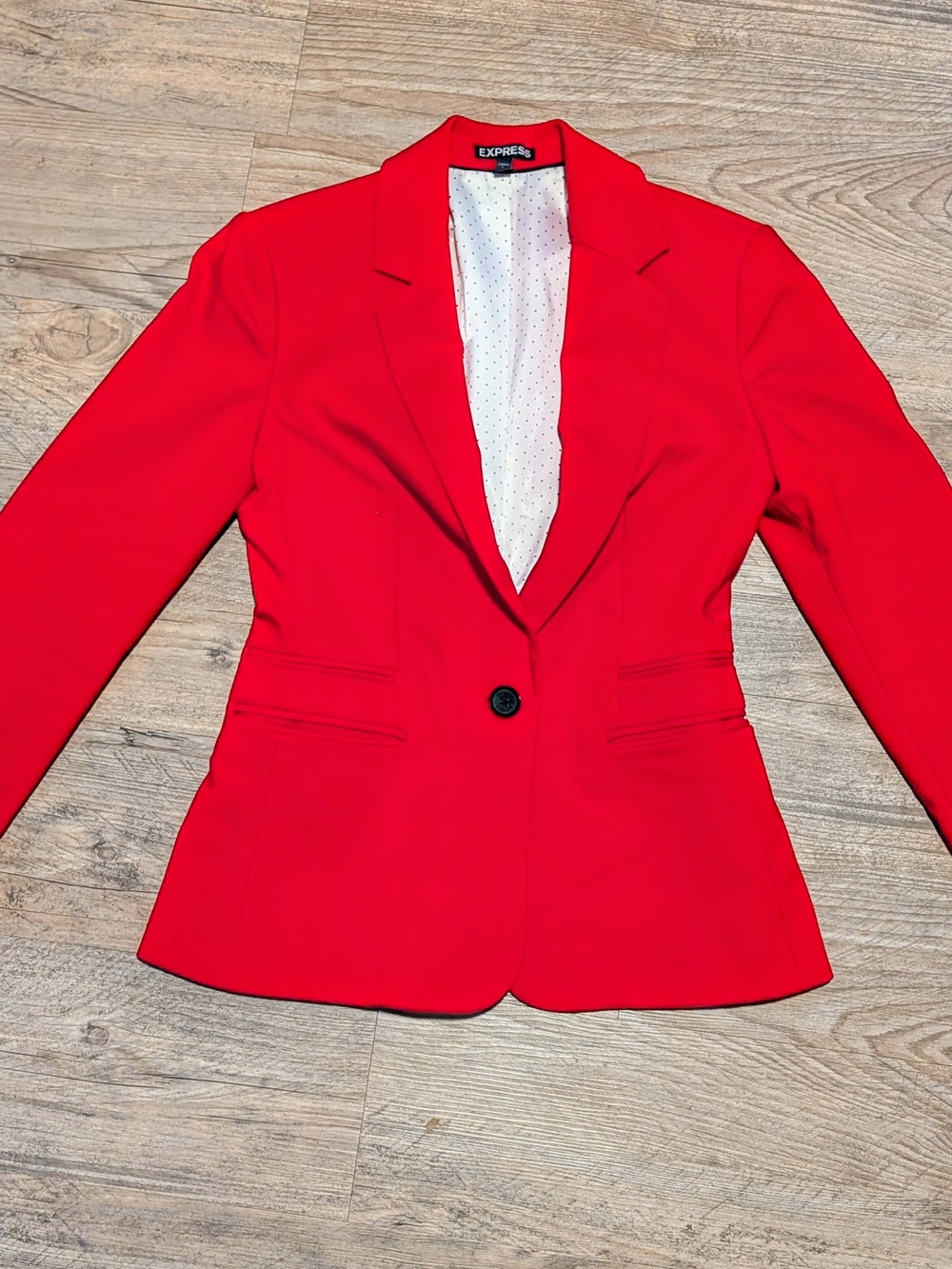 Express Women's Bright Red Single-Button Blazer